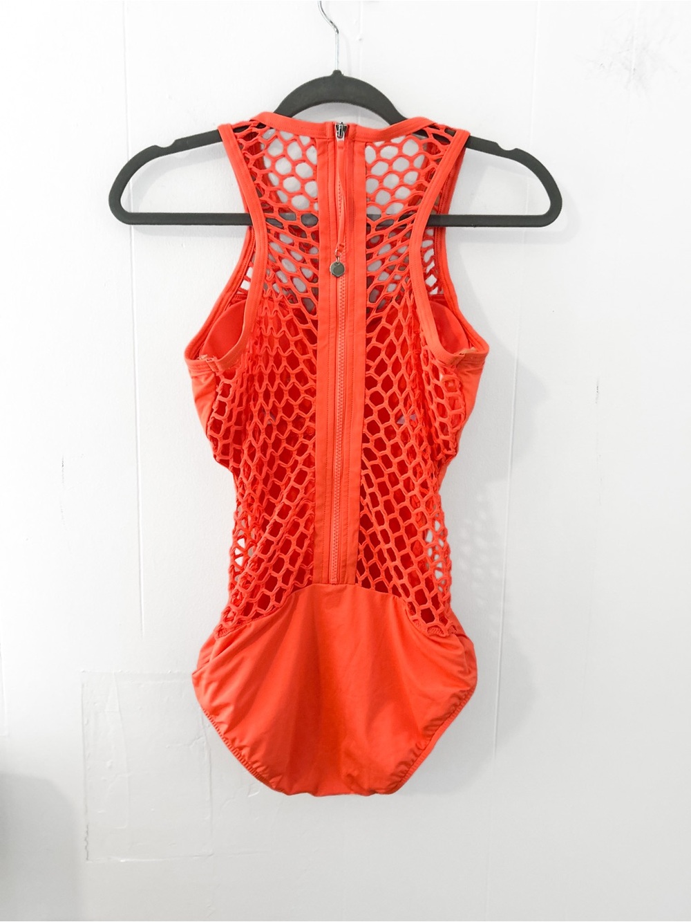 SEAFOLLY US 10 Nectarine Orange Mesh About High Neck One Piece Swimsuit - Picture 15 of 16